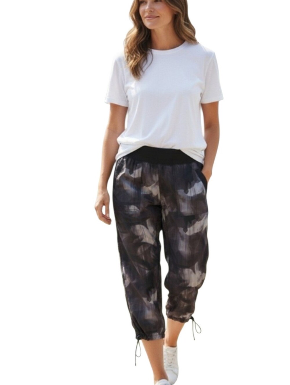 Black & Gray Studio Crop Pants
